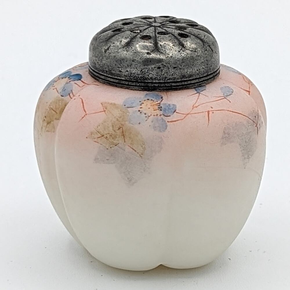 Antique Mount Washington Hand Painted Art Glass Melon Shaker c 1890 - Picture 10 of 13